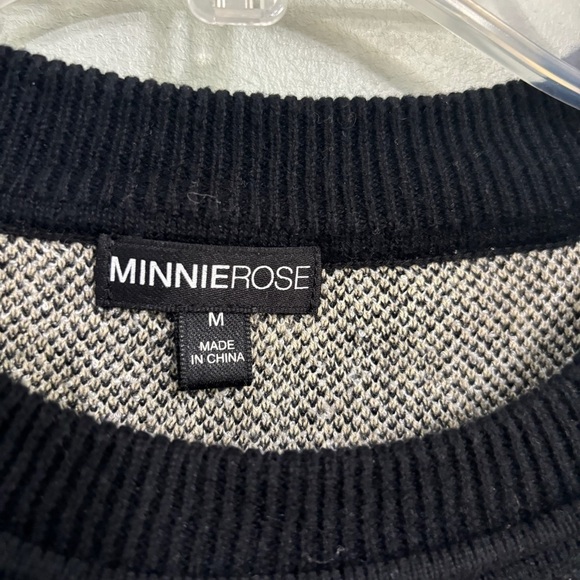Minnie Rose black daisy sweater cotton/cashmere/silk medium - Picture 3 of 6